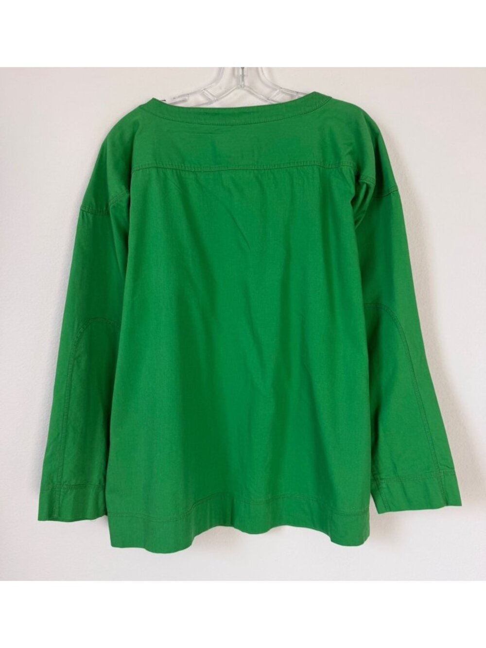 Gene Ewing Bis 100% Cotton 3/4 Sleeve Round Neck Green Blouse Women's Size M - Picture 2 of 9
